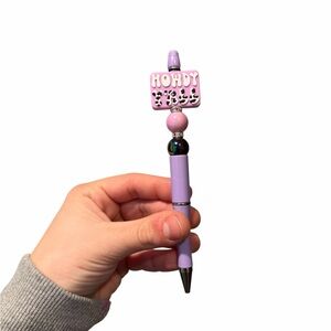 Howdy Y’all Purple Custom Beaded Pen - Comes With One Pen Refill Extra